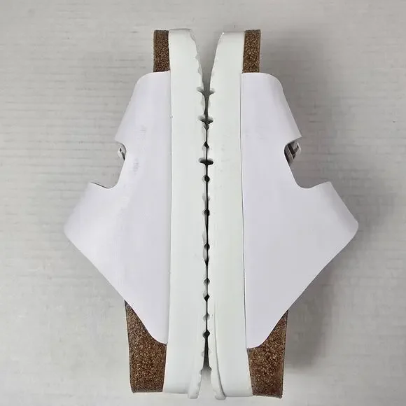 Birkenstock Papillio Arizona Flex Platform Birko-Flor Size 41/L10 White Narrow